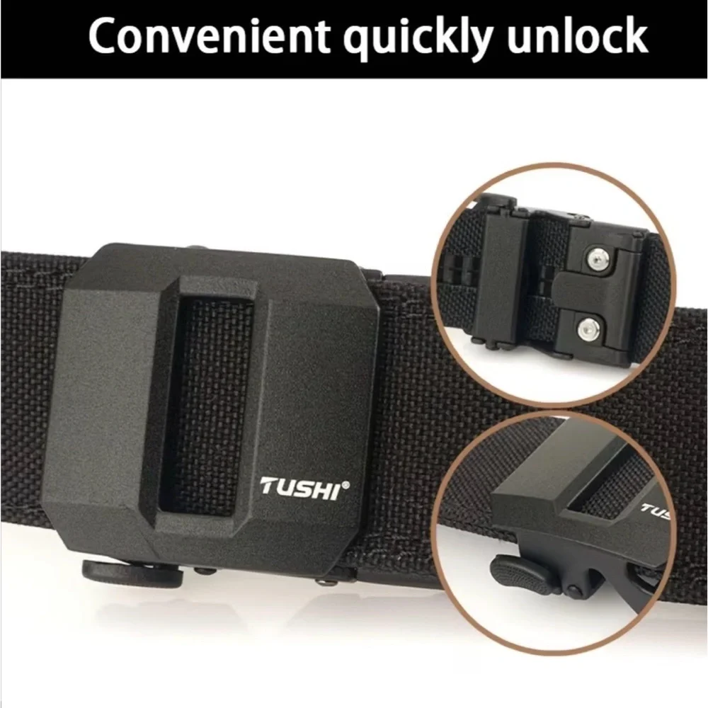 NWT TUSHI Unisex Black Belt Quick Release Durable